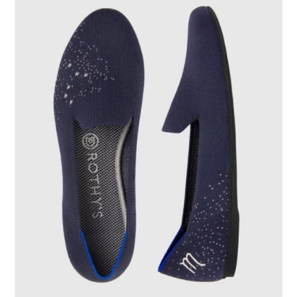 Rothy's Zodiac Scorpio Loafers Retired Slip On Washable Flat Navy Blue‎ Size 12